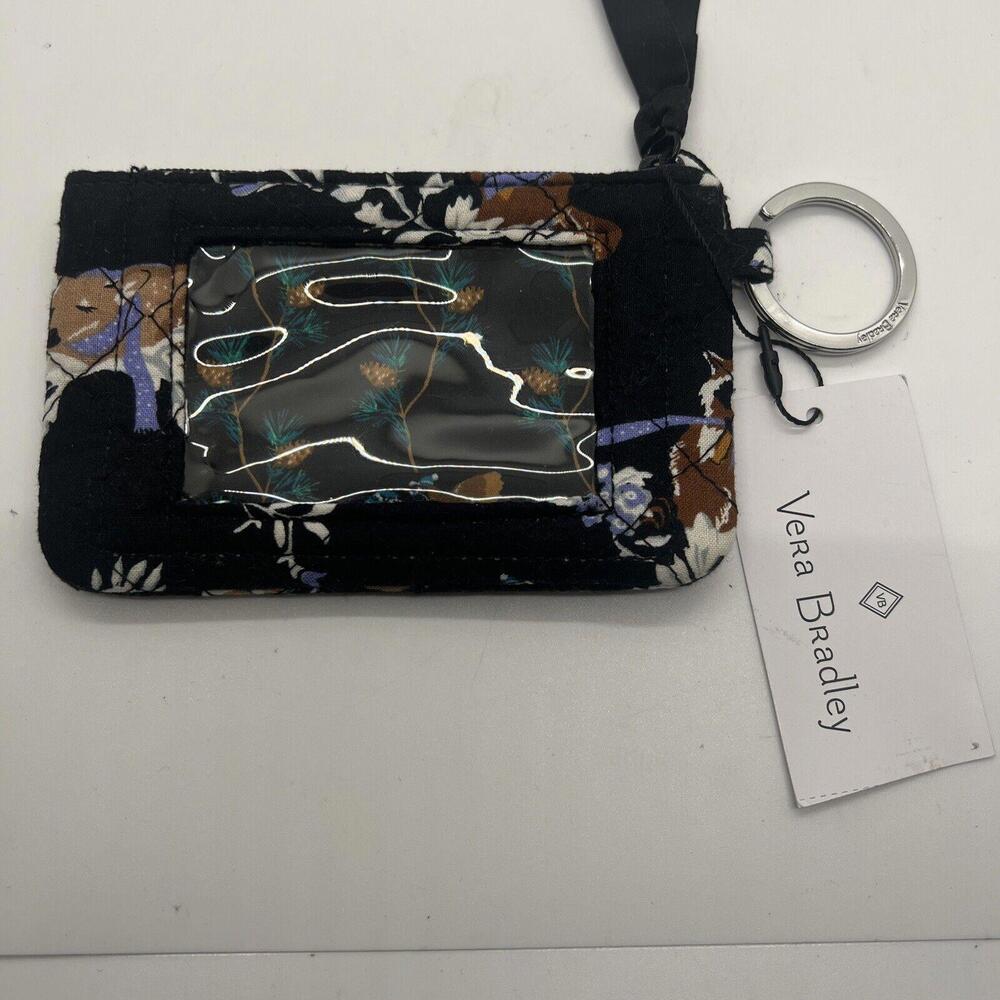 VERA BRADLEY MERRY MISCHIEF BLACK ZIP ID CASE NEW #22635-T77 NWT!